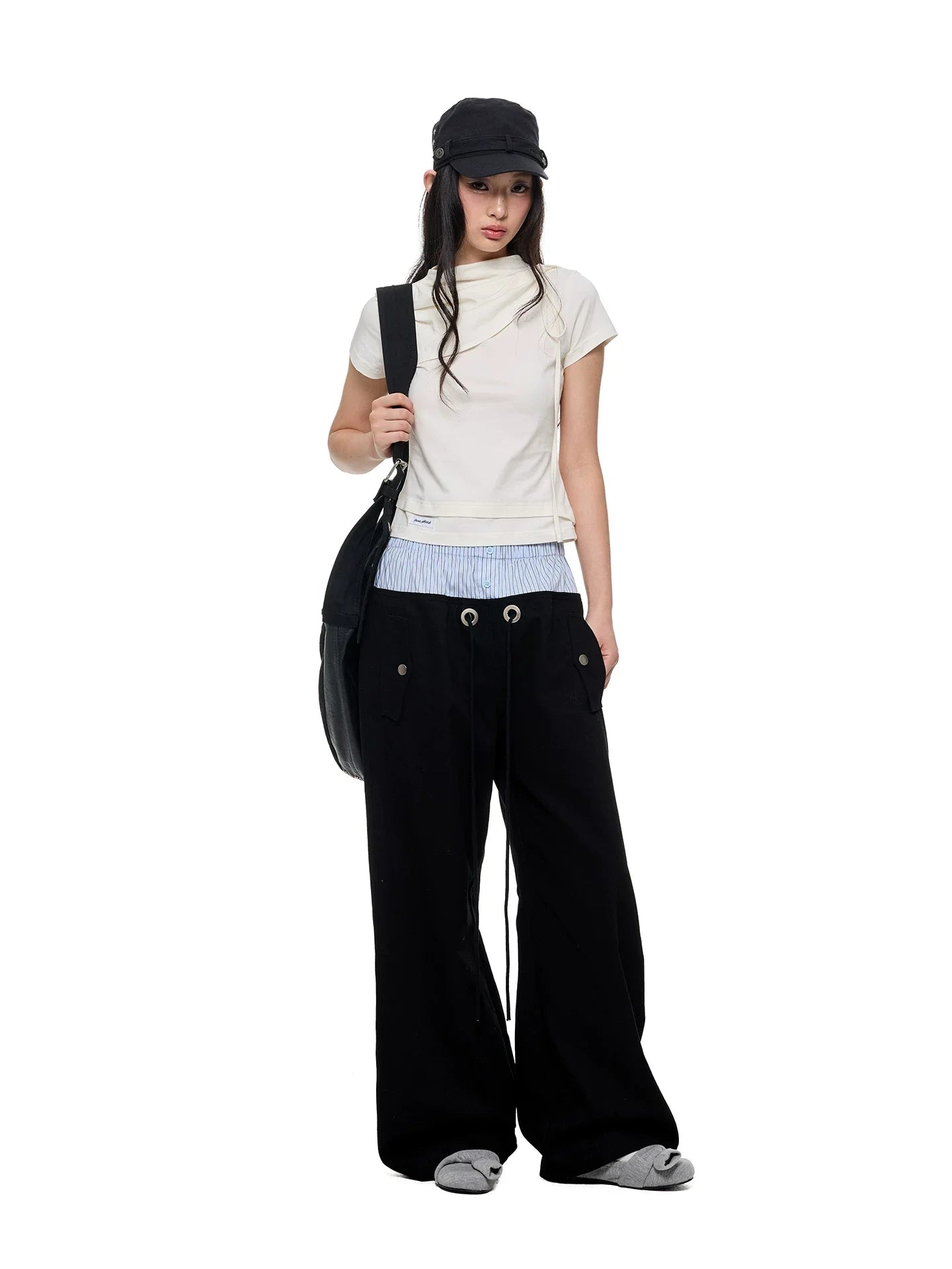 HIGH-NECK SLIMMING T-SHIRT