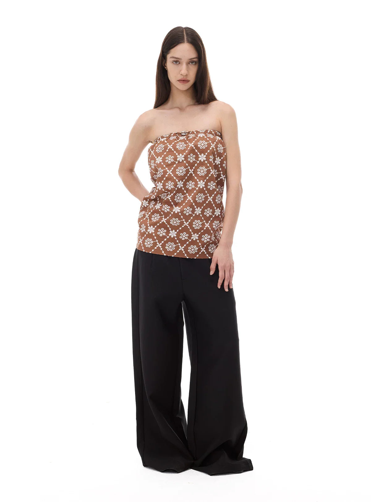 CASUAL WIDE-LEG TAPERED PANTS