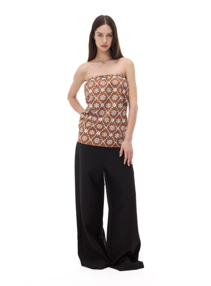 CASUAL WIDE-LEG TAPERED PANTS