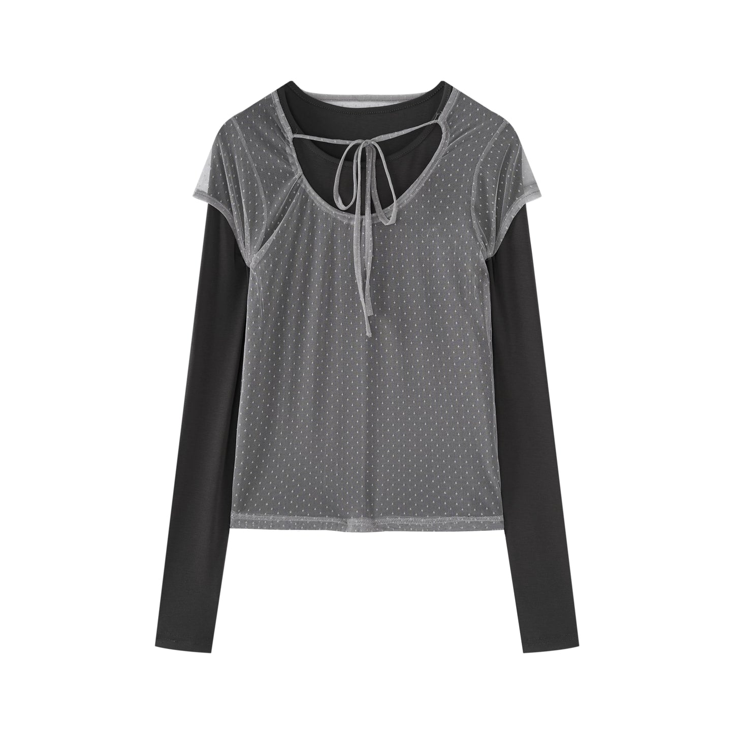 LAYERED POLKA DOT T-SHIRT SET