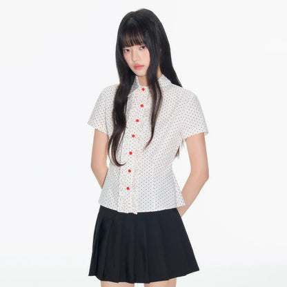 PINK POLKA DOT WOODEN SHIRT