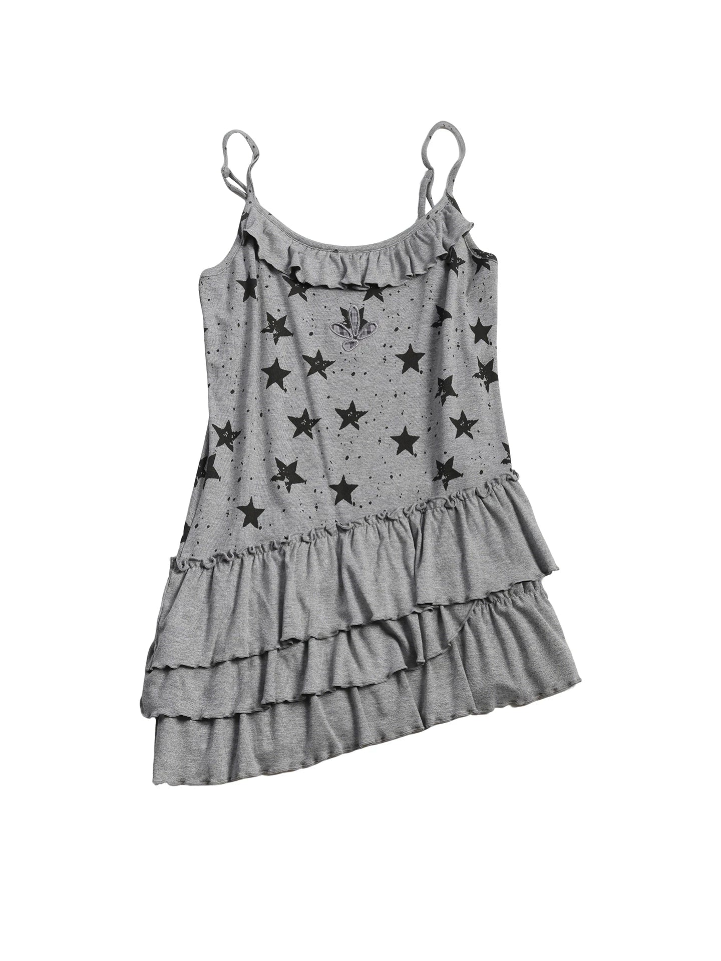 STAR PRINT RUFFLE CAMISOLE TOP
