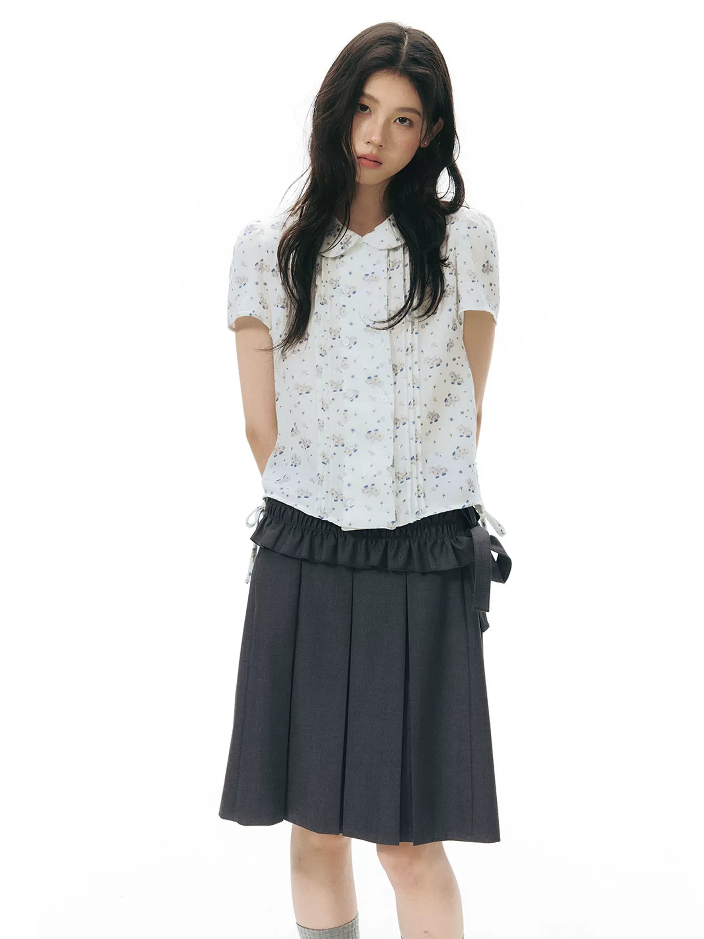 PLEATED A-LINE SKIRT