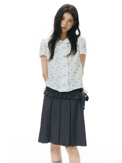 PLEATED A-LINE SKIRT