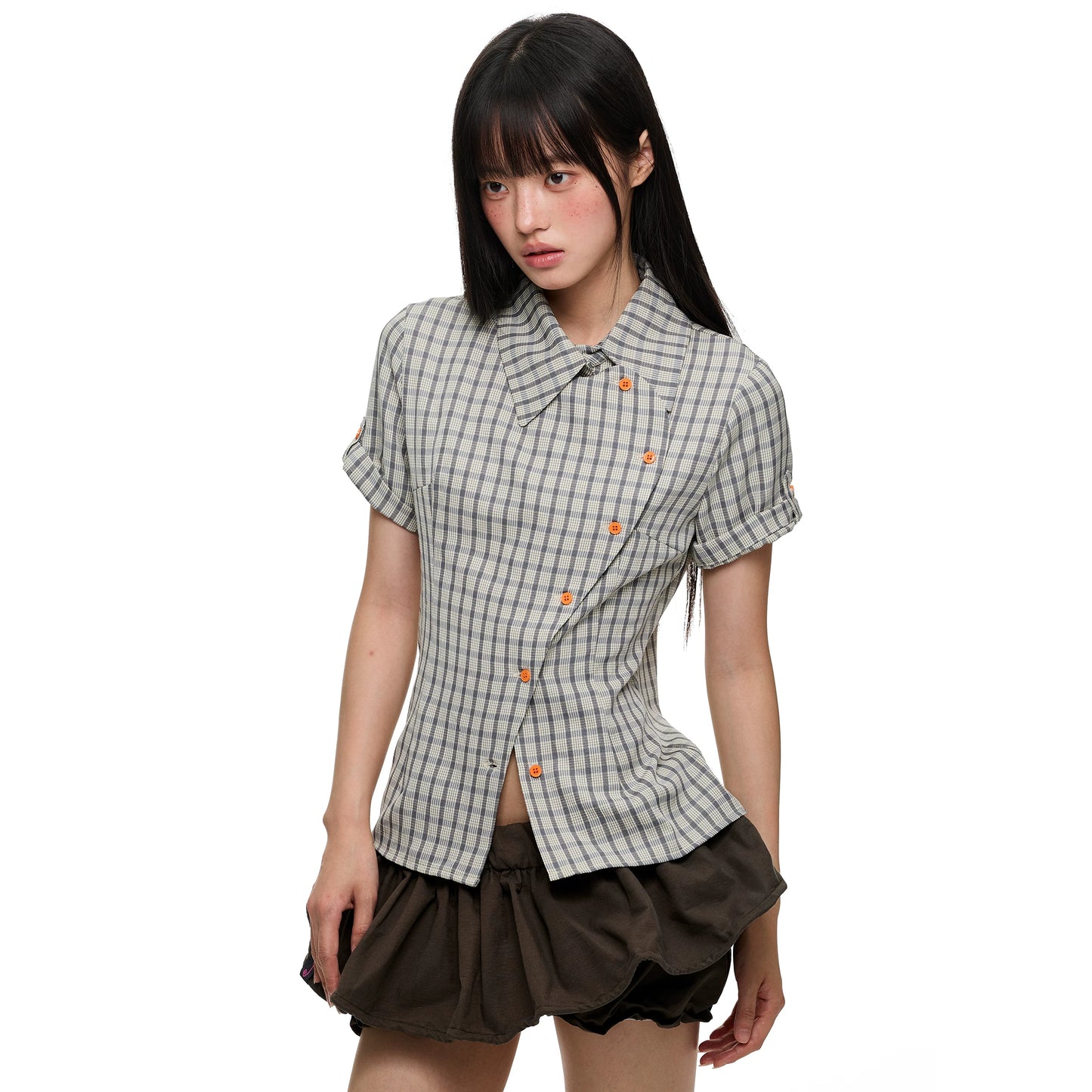 PLAID SUMMER BLOUSE
