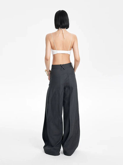 CHIC PATCHWORK WIDE-LEG PANTS