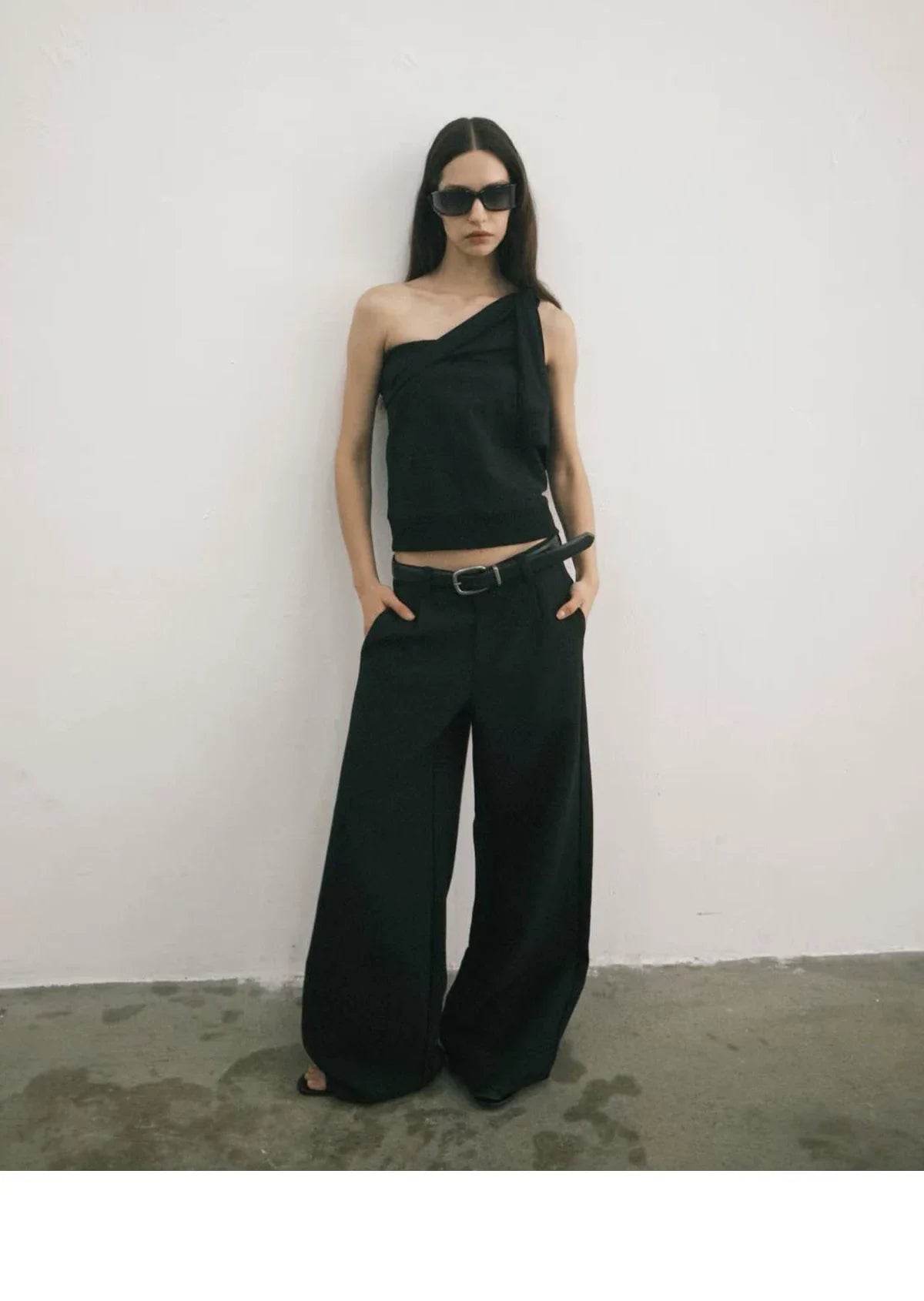 CASUAL WIDE-LEG TAPERED PANTS