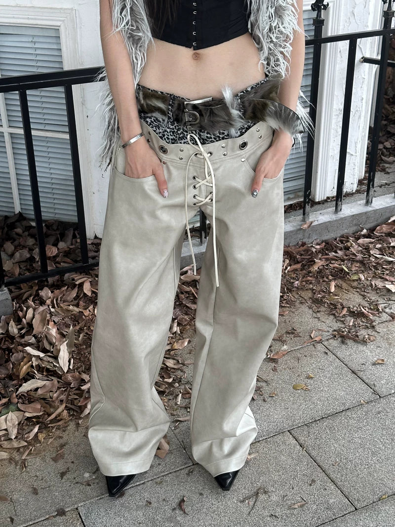 PUNK LEOPARD LAYERD PANTS