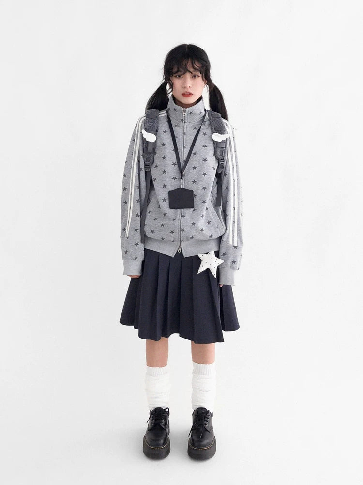 PLEATED MID-LENGTH PEPLUM SKIRT