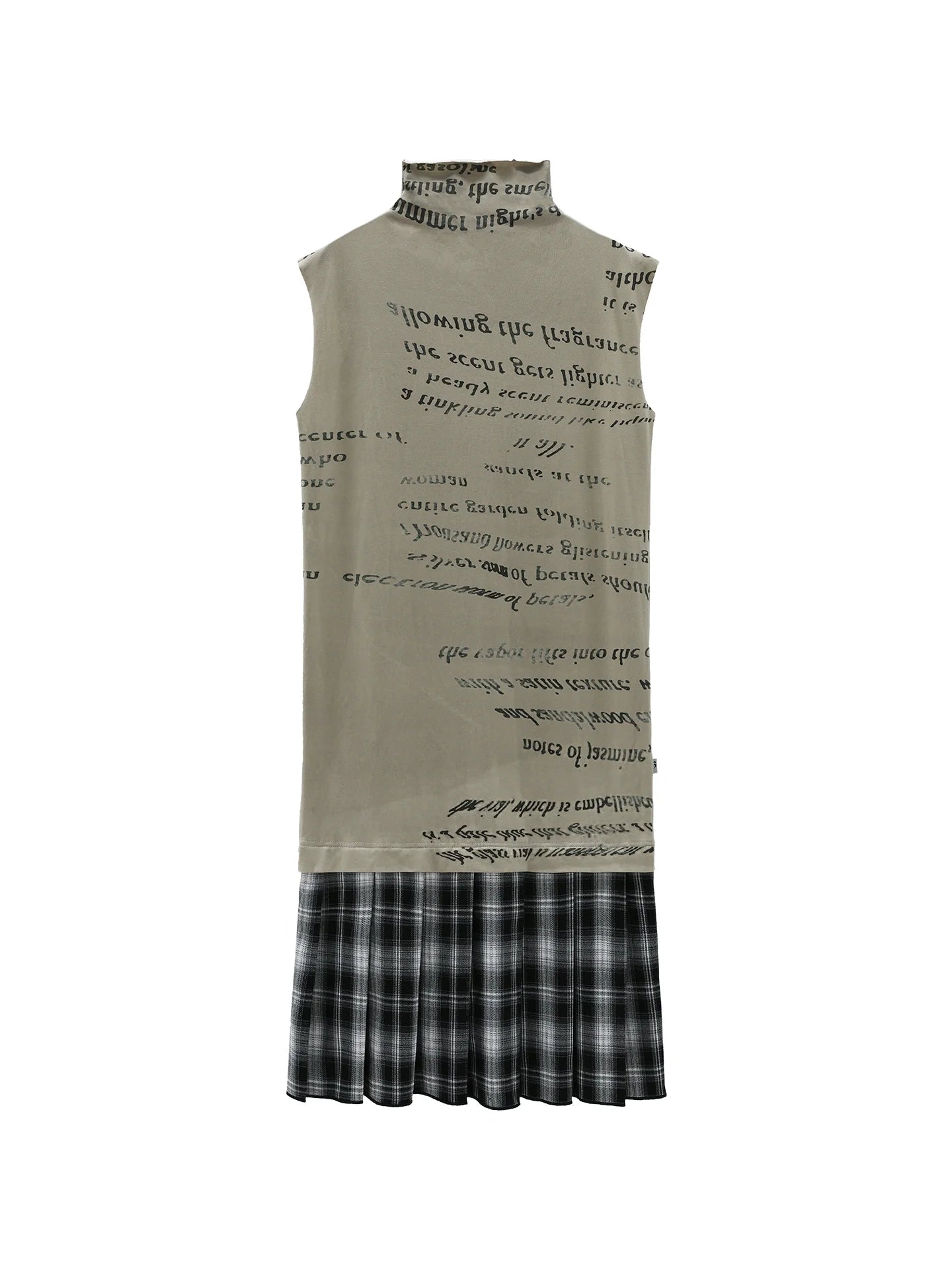 PLAID TURTLENECK TANK DRESS