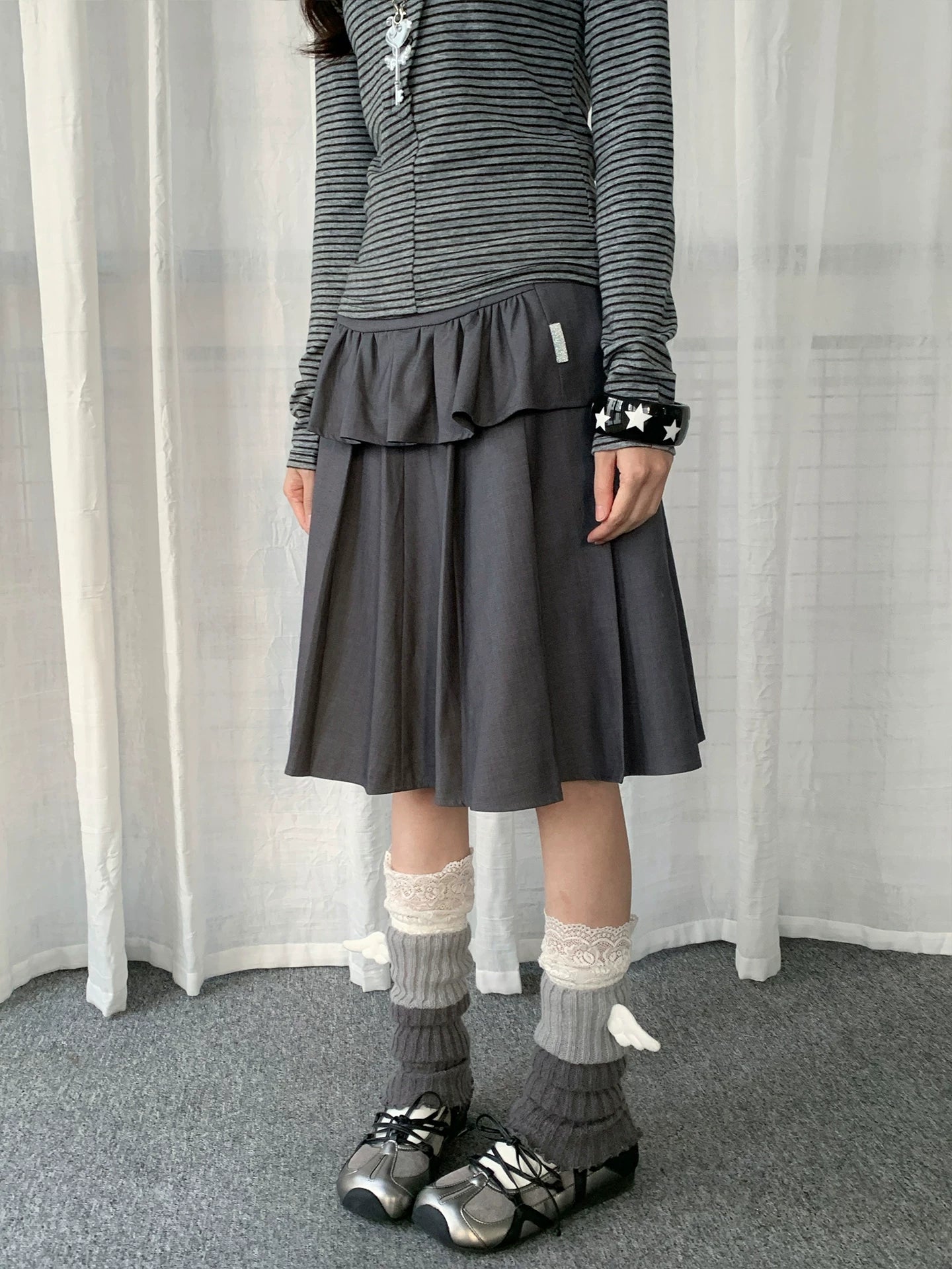 PLEATED A-LINE SKIRT SET