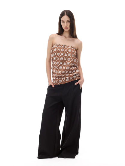 CASUAL WIDE-LEG TAPERED PANTS