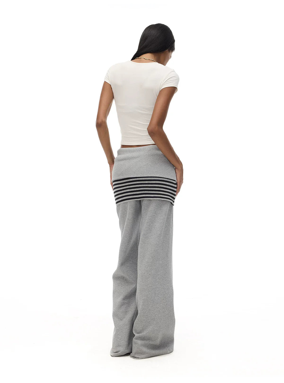ADJUSTABLE WAIST WIDE-LEG SWEATPANTS
