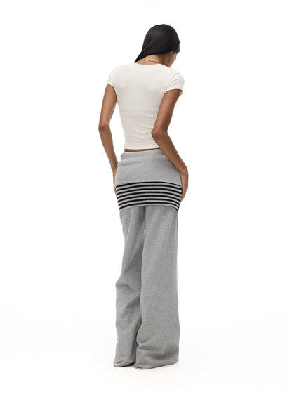 ADJUSTABLE WAIST WIDE-LEG SWEATPANTS