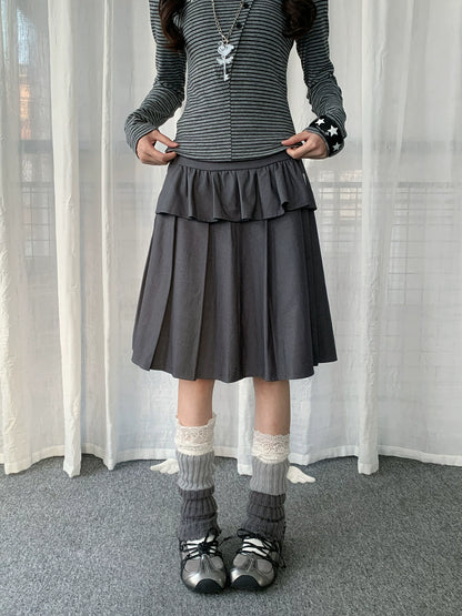 PLEATED A-LINE SKIRT SET