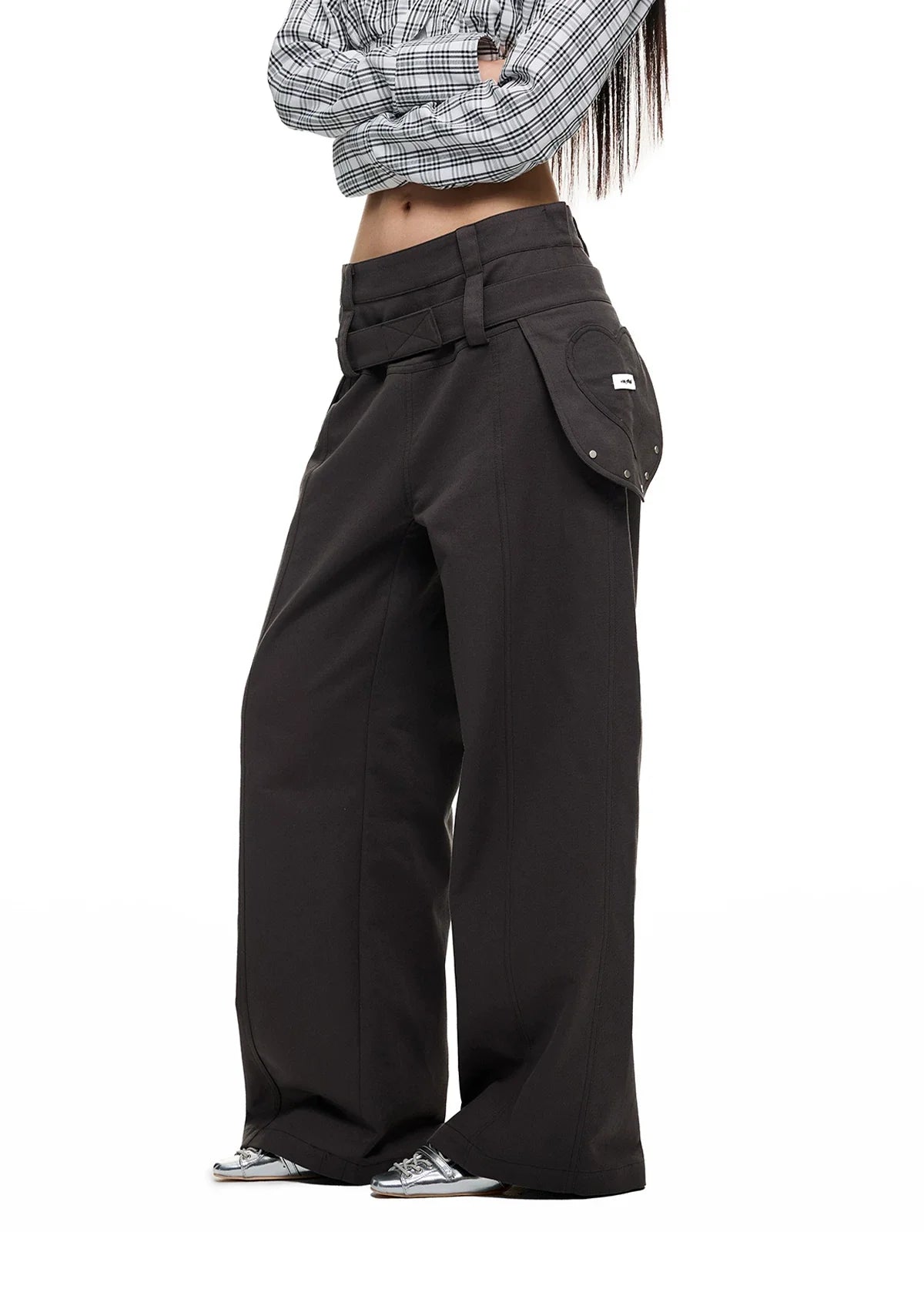 CASUAL WIDE-LEG PANTS WITH BELT