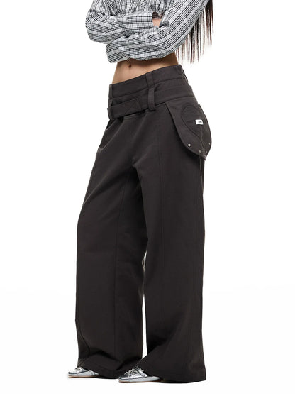 CASUAL WIDE-LEG PANTS WITH BELT