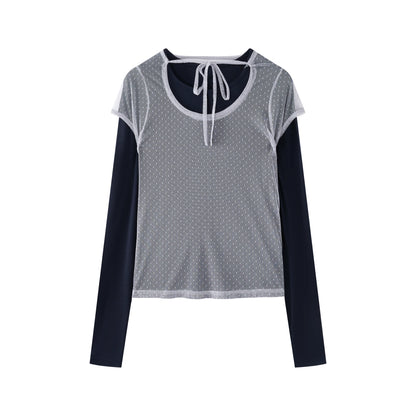 LAYERED POLKA DOT T-SHIRT SET