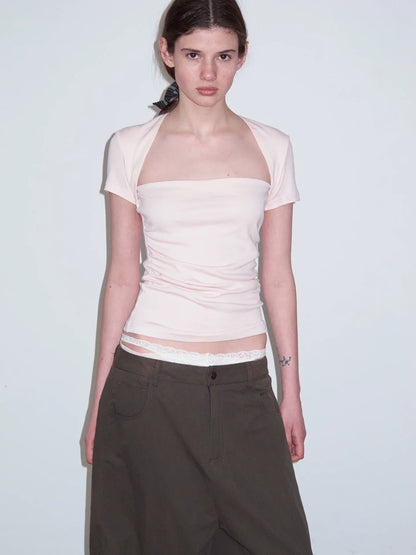 FAUX TWO-PIECE CROP TOP