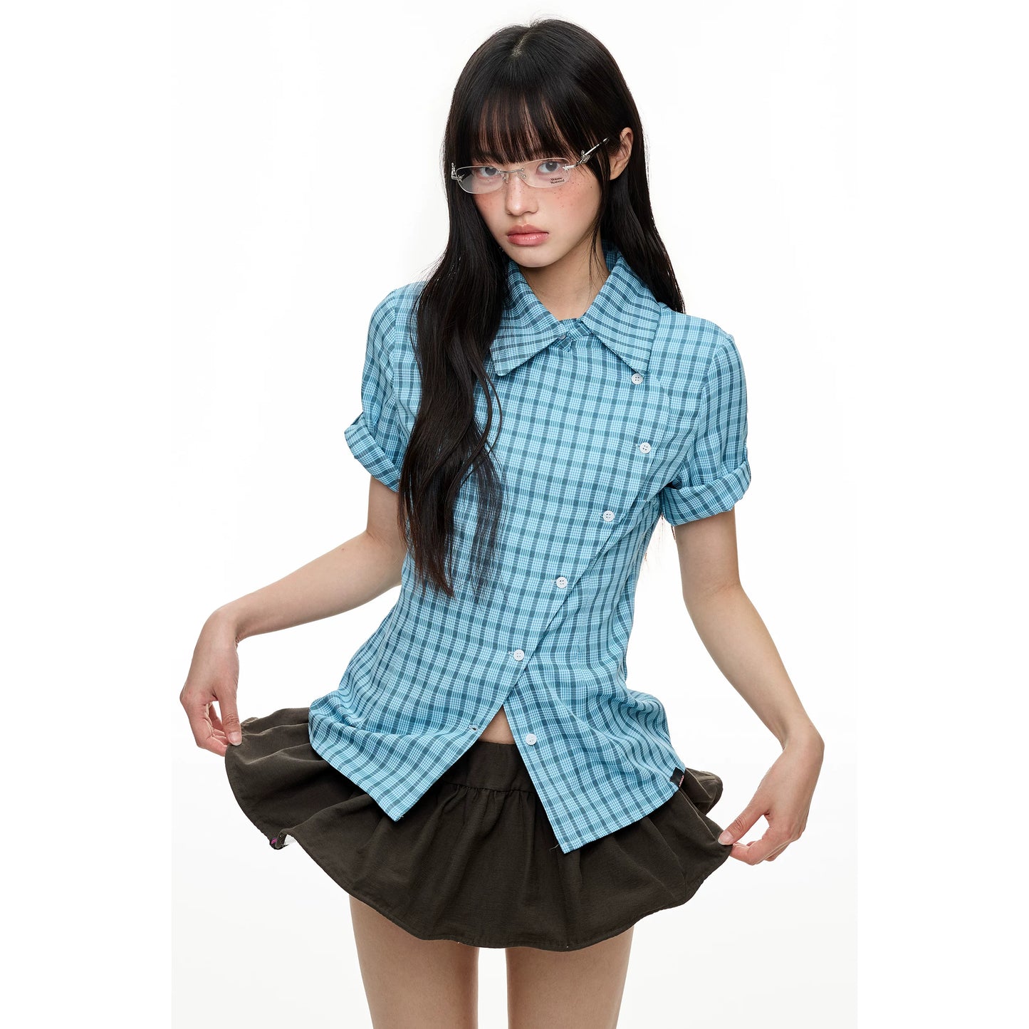 PLAID SUMMER BLOUSE