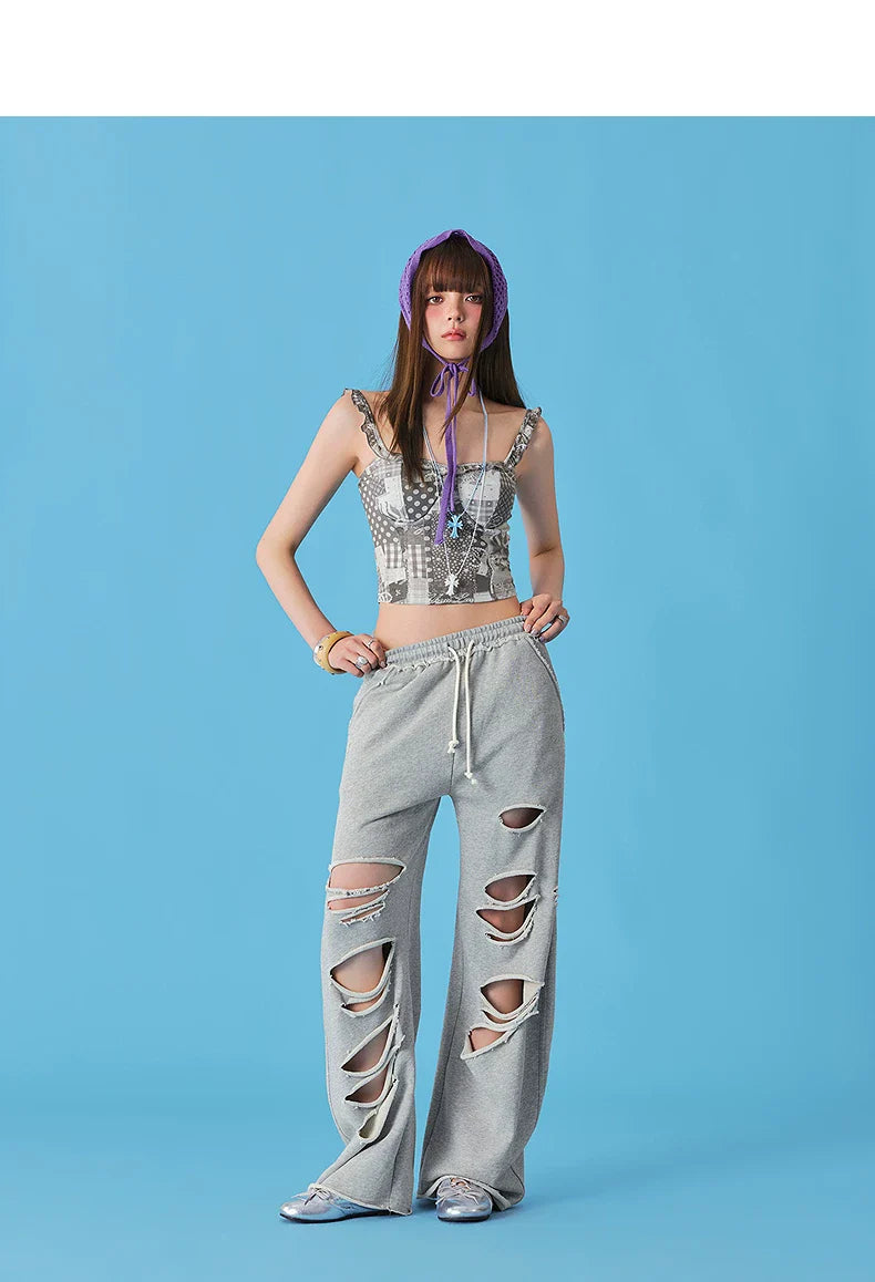 RIPPED CASUAL SWEATPANTS