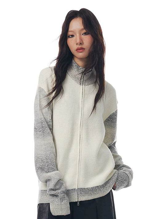 MIST TONE ZIP KNIT