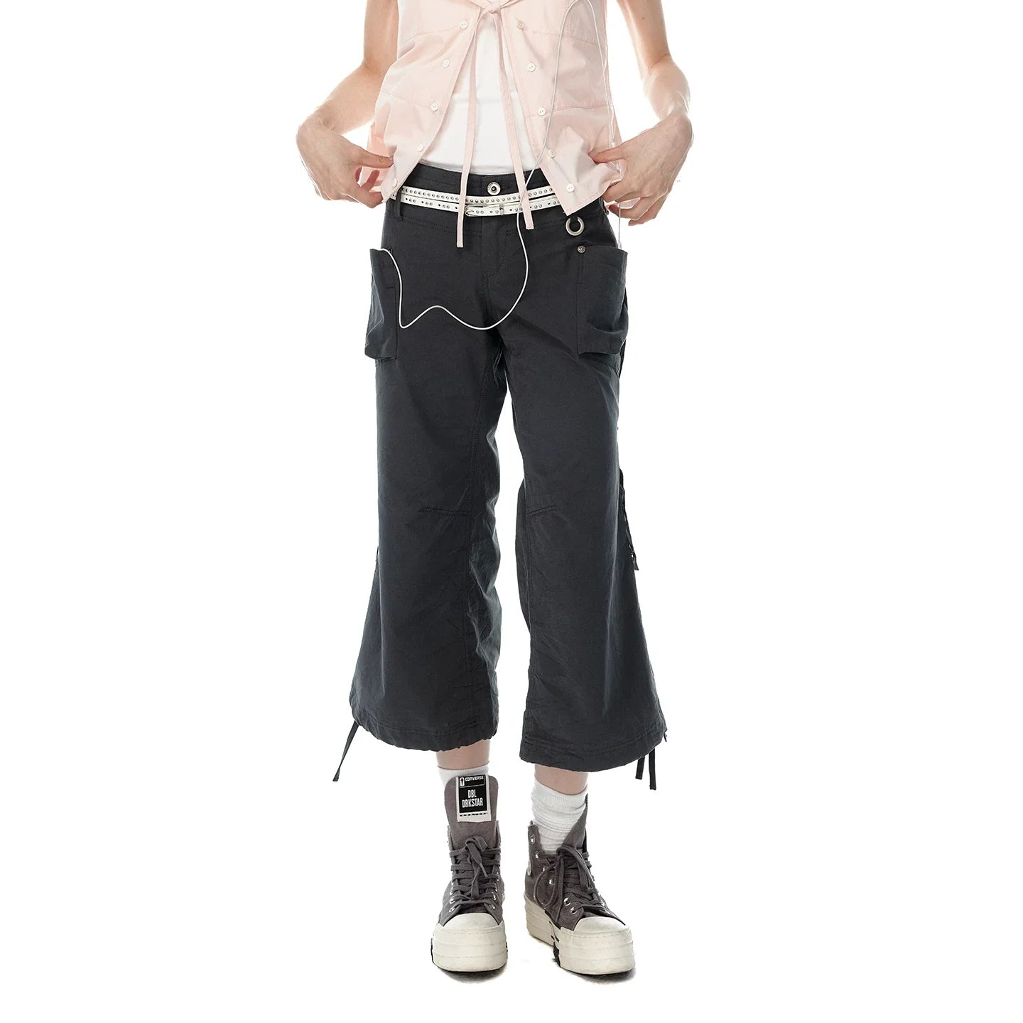 LIGHTWEIGHT DRAWSTRING WIDE-LEG PANTS