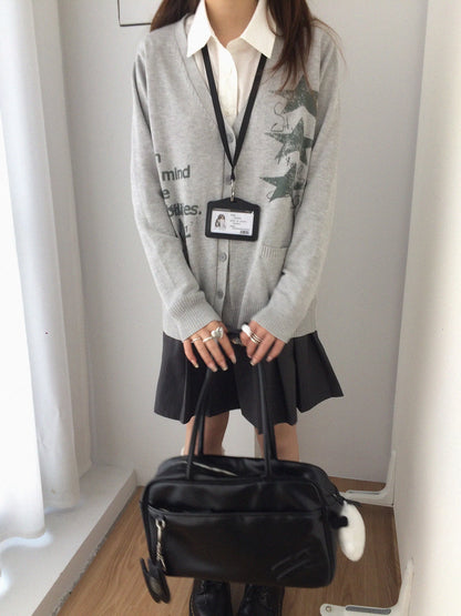 STAR PRINT CARDIGAN JACKET