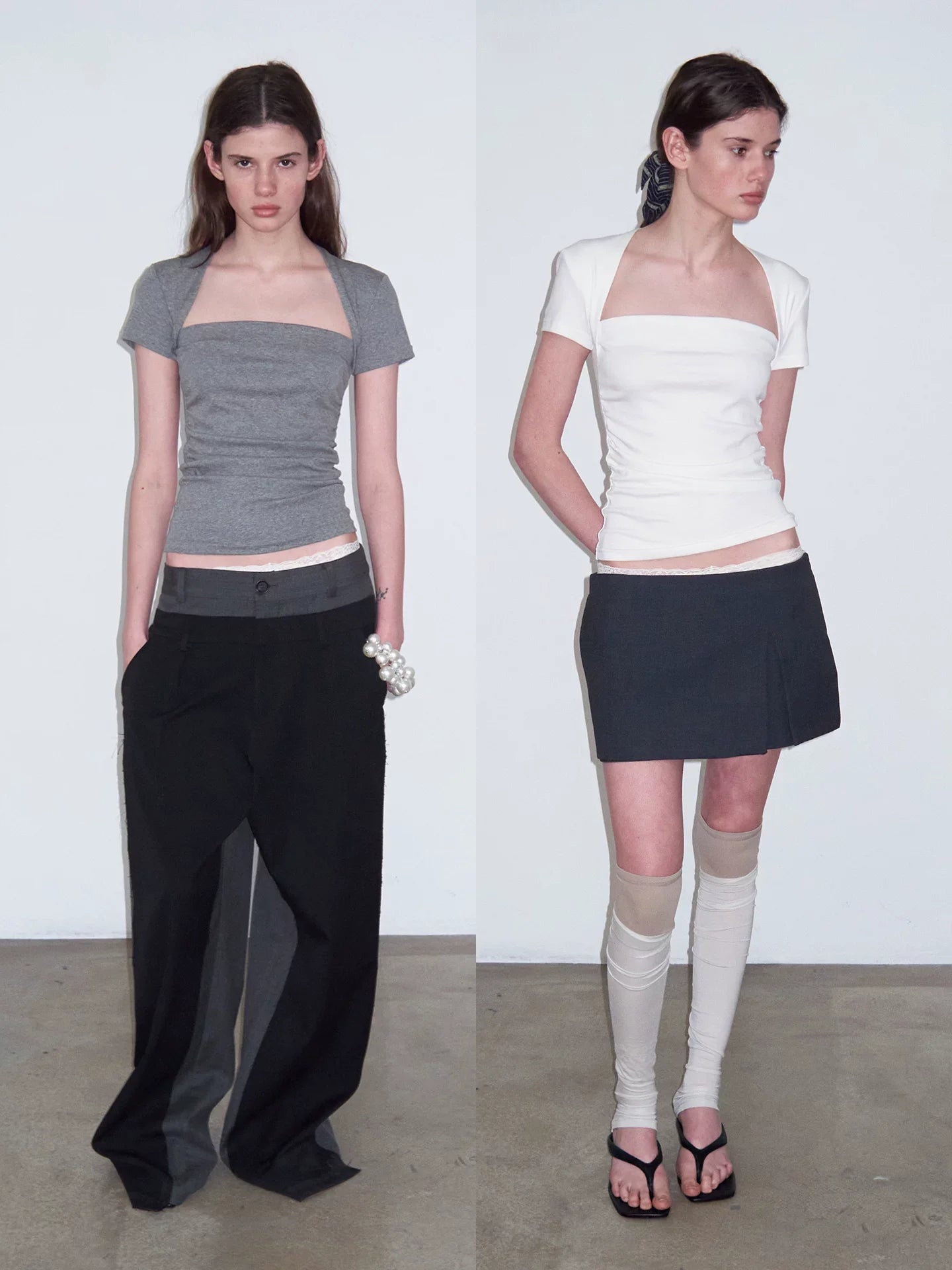 FAUX TWO-PIECE CROP TOP