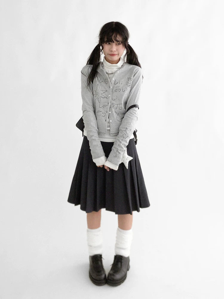 PLEATED MID-LENGTH PEPLUM SKIRT