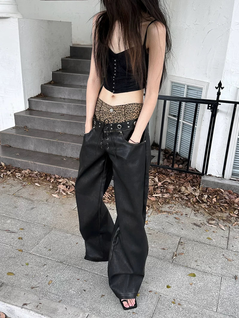 PUNK LEOPARD LAYERD PANTS