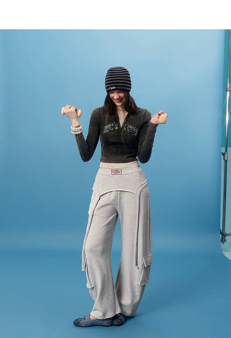 ASYMMETRICAL FRAYED EDGE PANTS