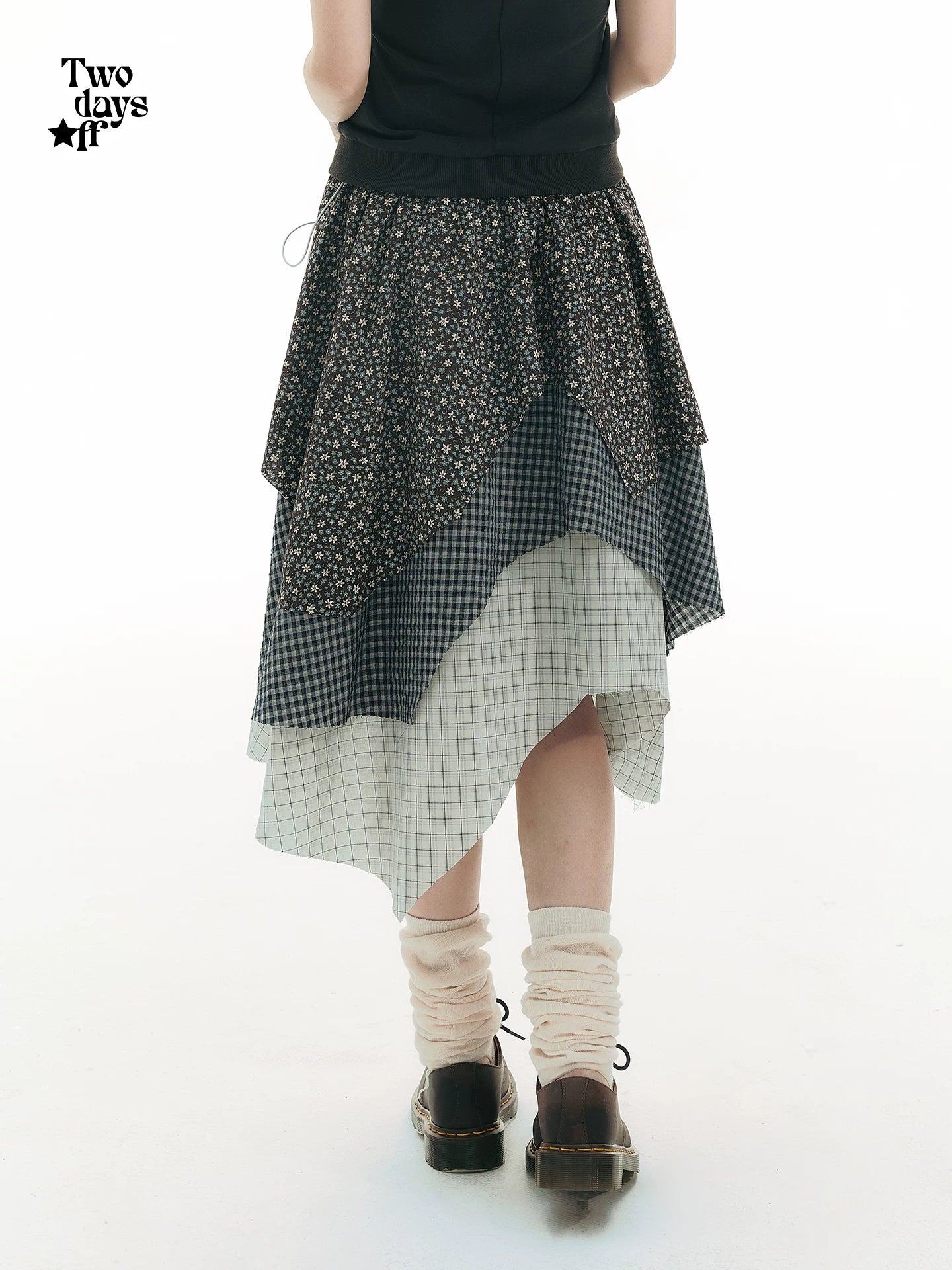 VINTAGE CHECKERED MIDI SKIRT