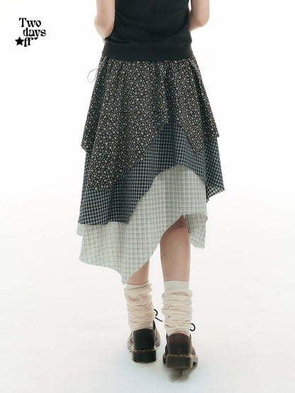 VINTAGE CHECKERED MIDI SKIRT