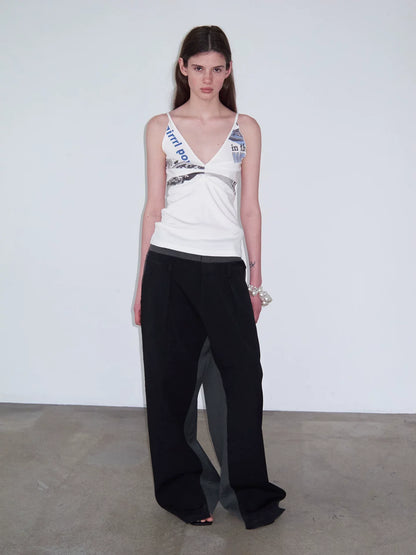 DECONSTRUCTED STRIPED CASUAL PANTS