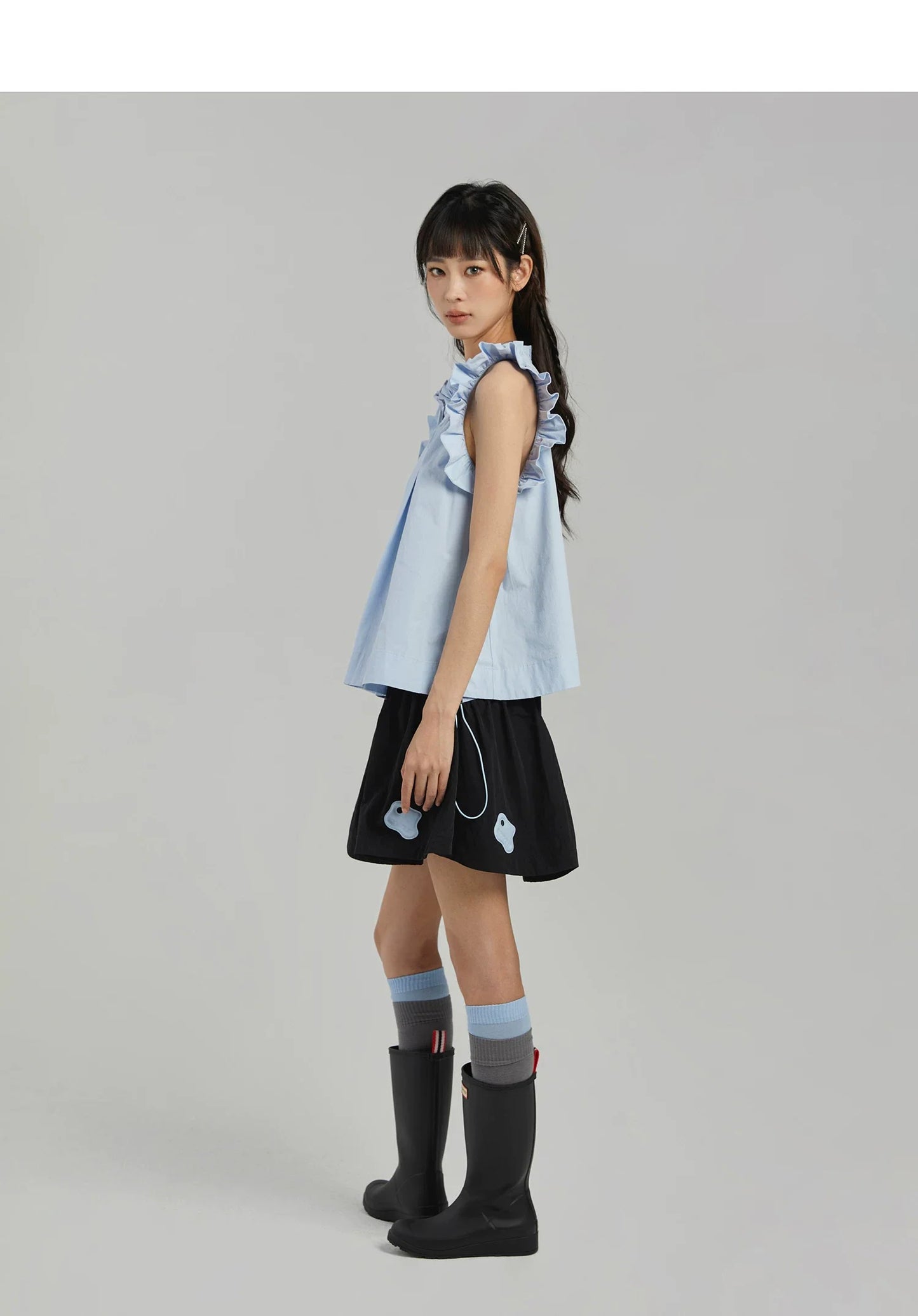 COLOR-BLOCK A-LINE MINI SKIRT