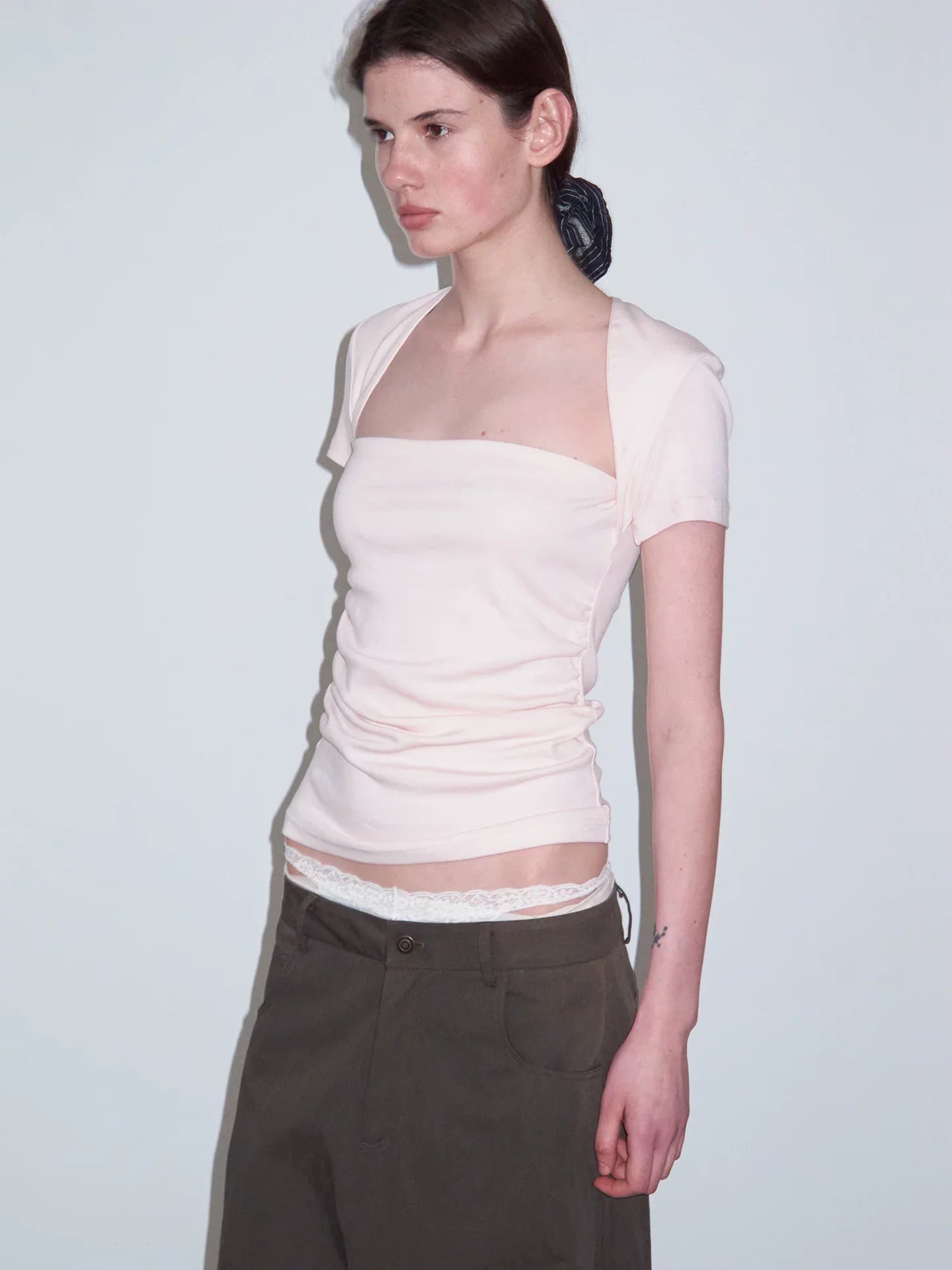 FAUX TWO-PIECE CROP TOP