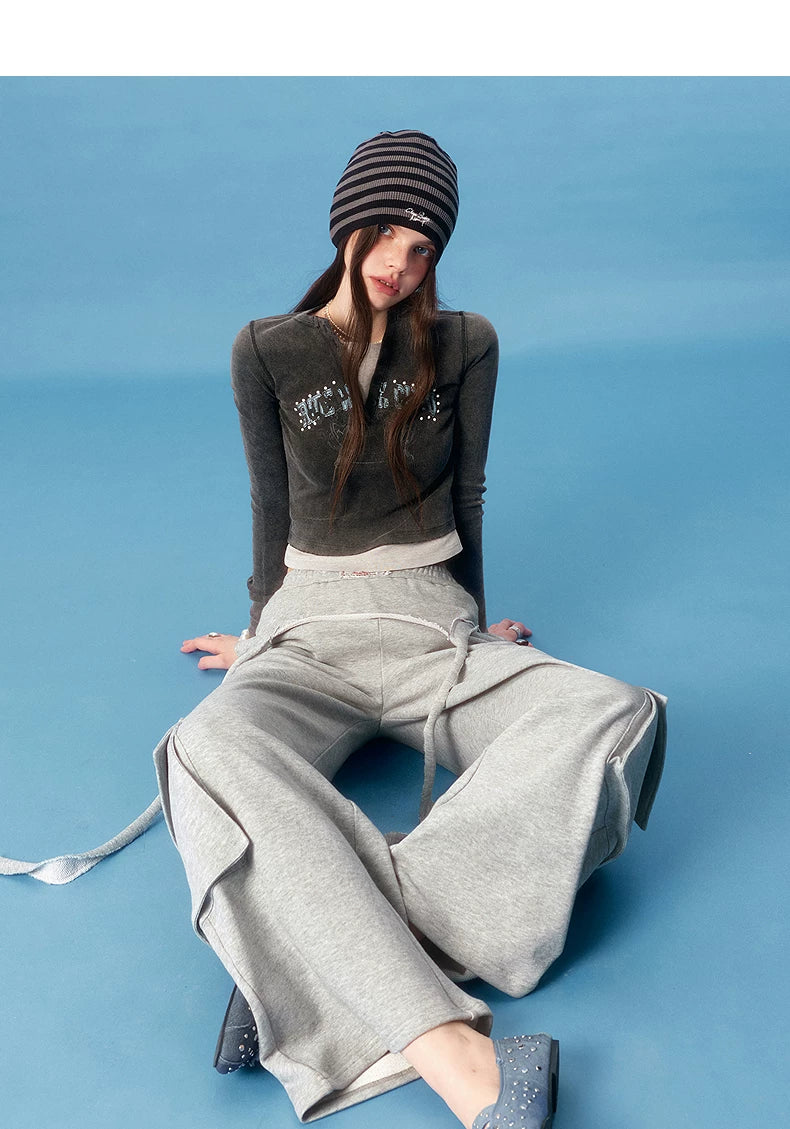 ASYMMETRICAL FRAYED EDGE PANTS