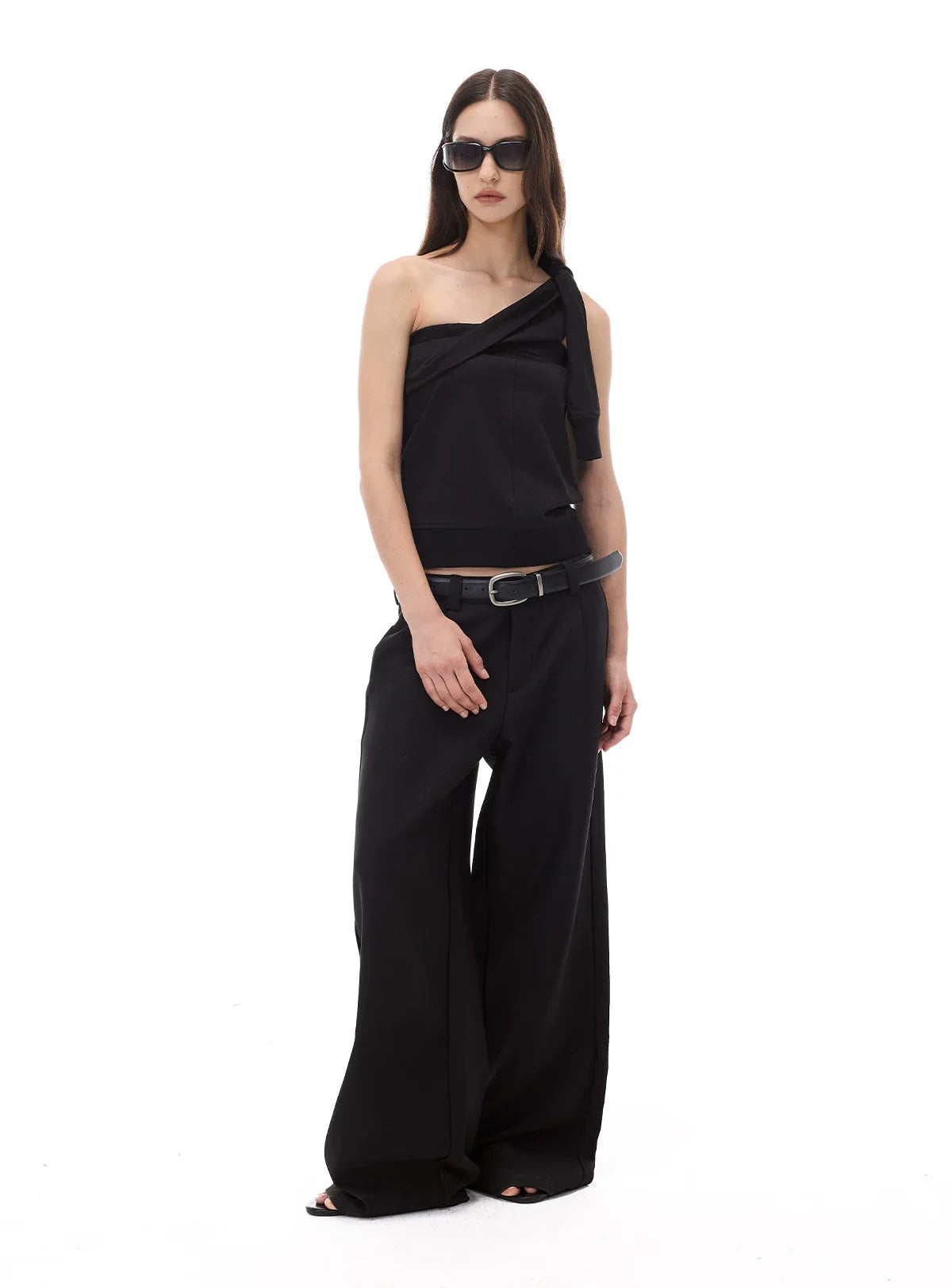 CASUAL WIDE-LEG TAPERED PANTS