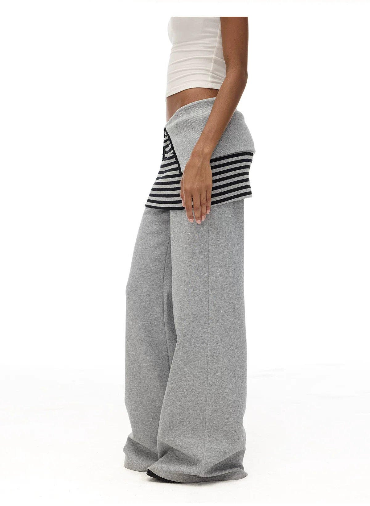 ADJUSTABLE WAIST WIDE-LEG SWEATPANTS