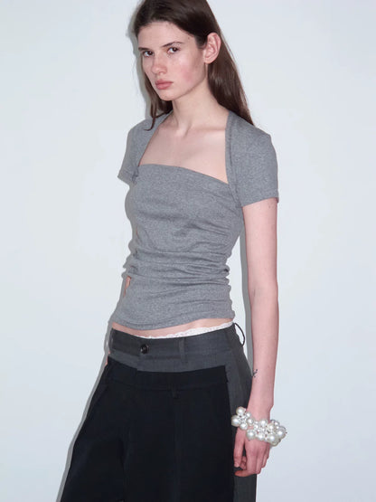 FAUX TWO-PIECE CROP TOP