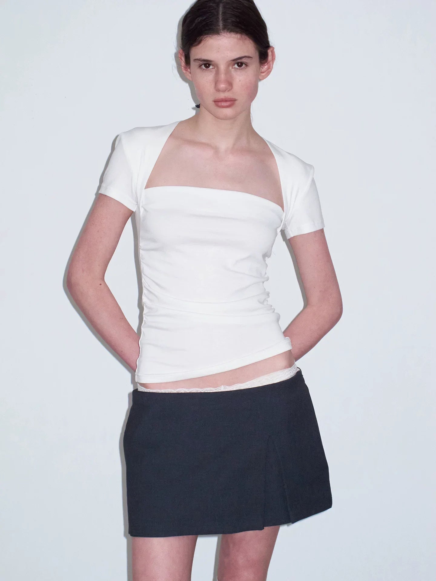 FAUX TWO-PIECE CROP TOP