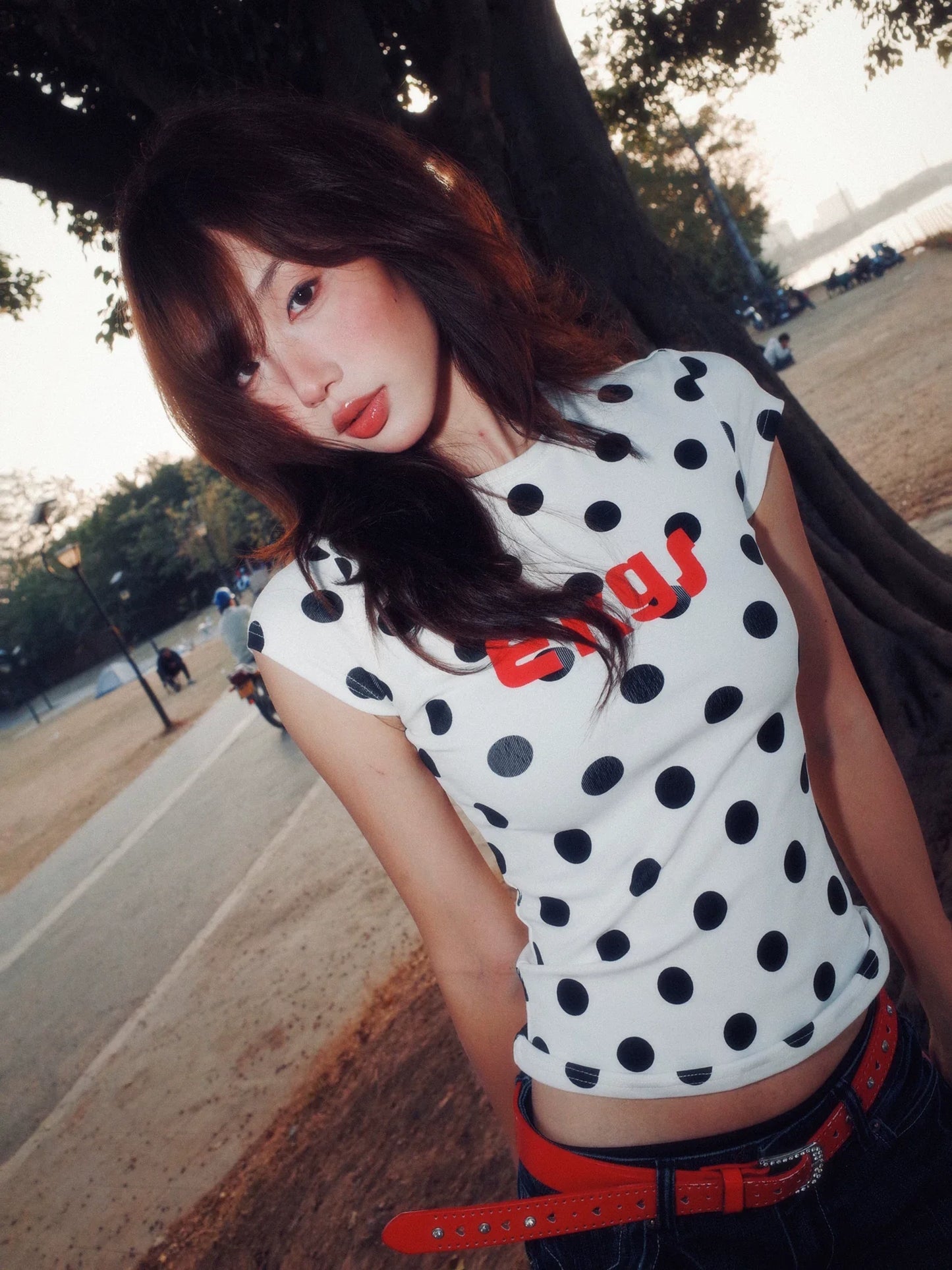 POLKA DOT FULL PRINT T-SHIRT