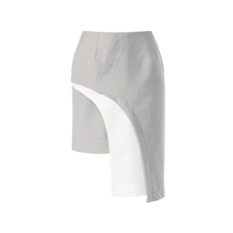 LAYERED SKIRT WITH CURVED HEM