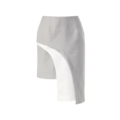 LAYERED SKIRT WITH CURVED HEM