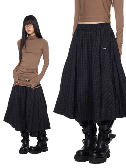 PLAID PLEATED SKIRT