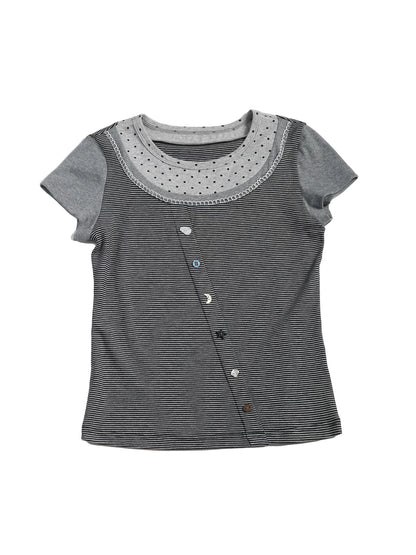 COLOR-BLOCK POLKA DOT T-SHIRT