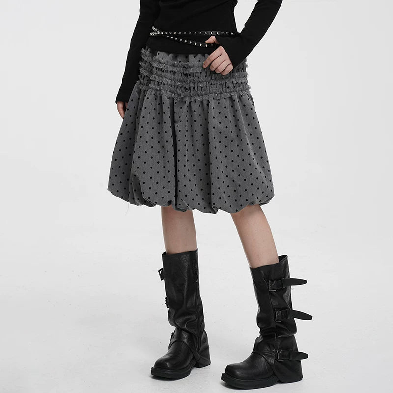 POLKA DOT HALTER MIDI SKIRT