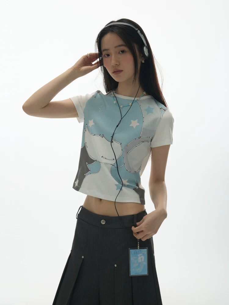 STARLAND CARTOON PRINT TOP