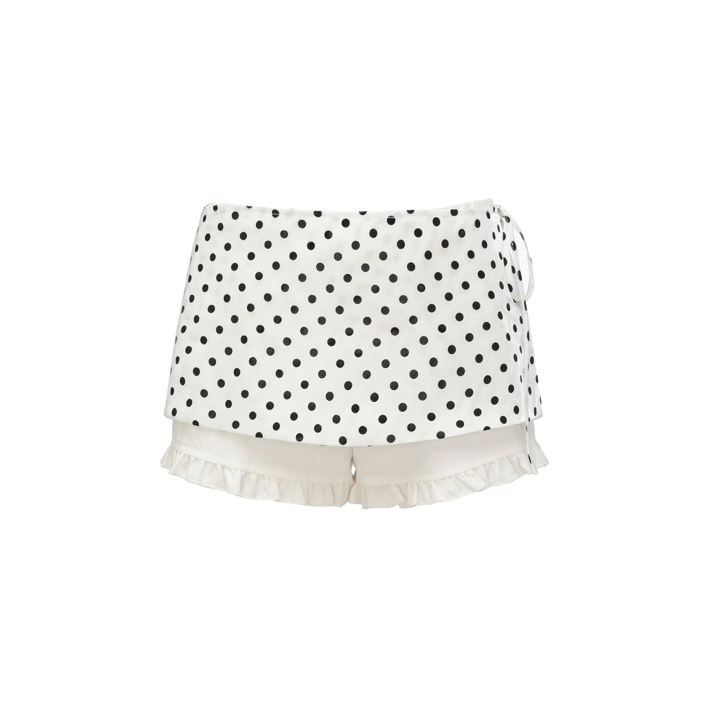 SATIN POLKA-DOT OVERLAY PANTS